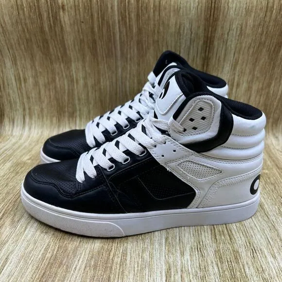 Osiris Clone Men's Size 8.5 Black‎ White Sneakers Skateboarding Shoes Mid Top