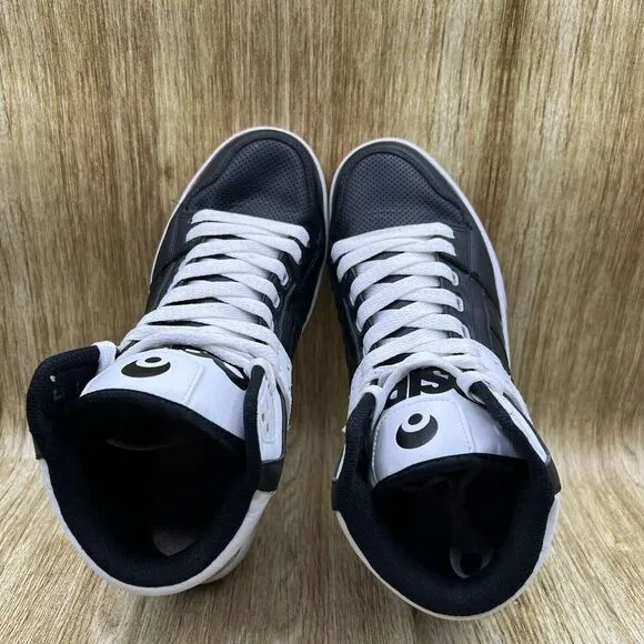 Osiris Clone Men's Size 8.5 Black‎ White Sneakers Skateboarding Shoes Mid Top