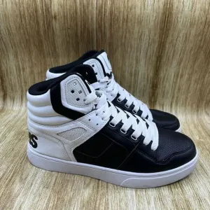 Osiris Clone Men's Size 8.5 Black‎ White Sneakers Skateboarding Shoes Mid Top