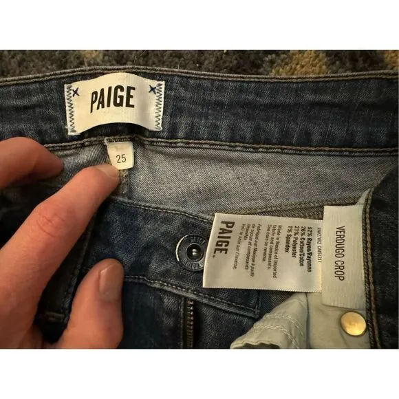 Paige Women's Verdugo Crop Jeans Size 25 Blue Medium Wash Denim
