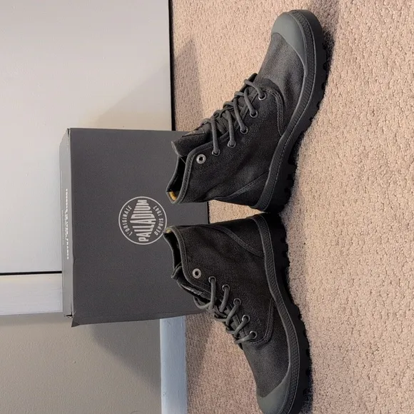 Palladium Pampa Canvas Shoes Unisex High-Top Alloy Gray in 4.5M, 6W