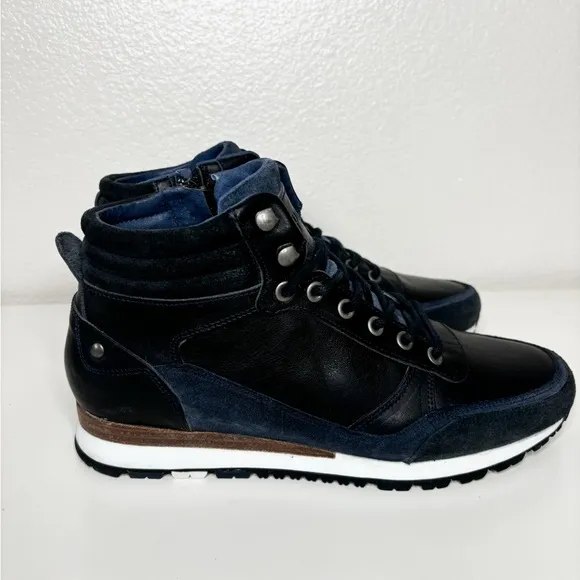 Parc City Humber Leather Navy High Top‎ Lace Up Sneakers Men's Size 8.5