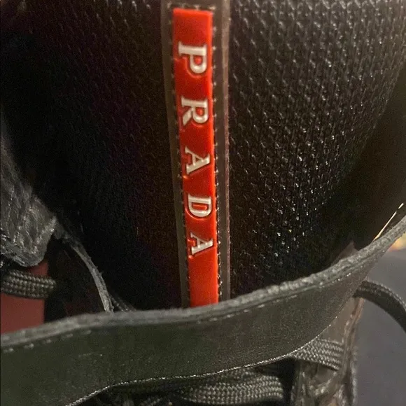 Patent leather Prada high top kids shoes size 34 (2-1/2)