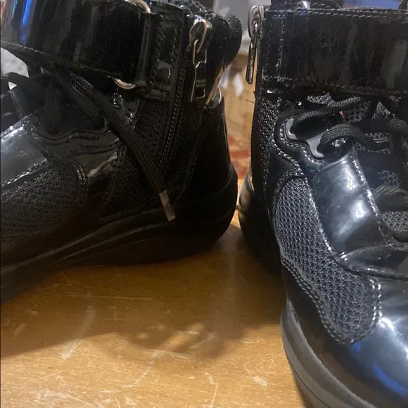 Patent leather Prada high top kids shoes size 34 (2-1/2)