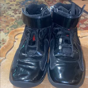 Patent leather Prada high top kids shoes size 34 (2-1/2)