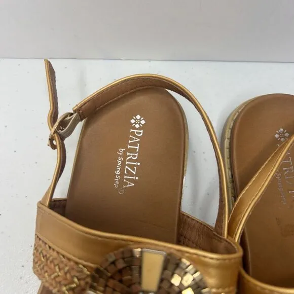 Patrizia Zinzibar Leather Embellished Thong Sandals Slingback Womens