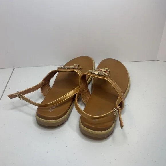 Patrizia Zinzibar Leather Embellished Thong Sandals Slingback Womens