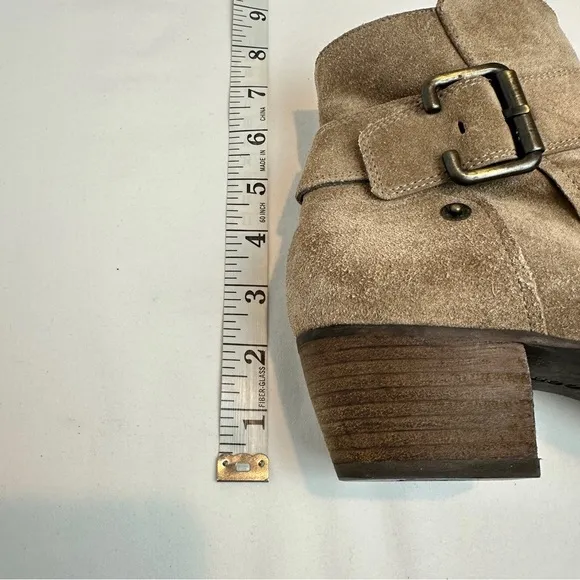 Paul Green Biker Chic Tan Suede Leather Ankle Boots European 6.5 -US 9