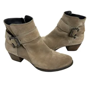 Paul Green Biker Chic Tan Suede Leather Ankle Boots European 6.5 -US 9