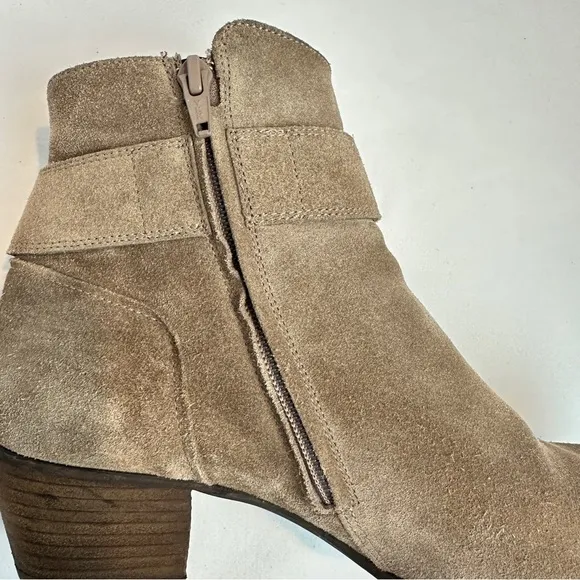 Paul Green Biker Chic Tan Suede Leather Ankle Boots European 6.5 -US 9