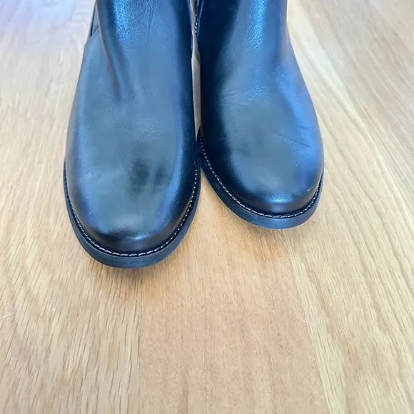 Paul Green Black Leather Ankle Boots Zip Closure Size US 7 New