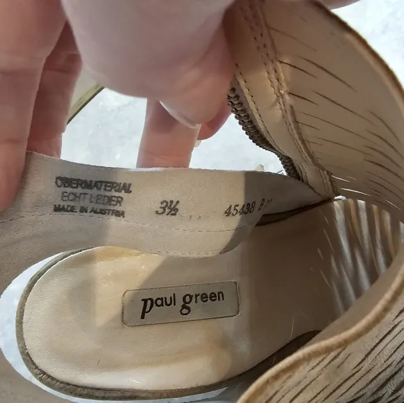 Paul Green Costa Peep Toe Bootie Size 3.5 (6) Natural Nude