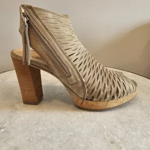 Paul Green Costa Peep Toe Bootie Size 3.5 (6) Natural Nude
