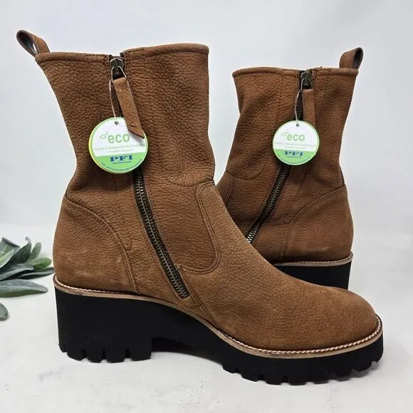 PAUL GREEN Newbury Suede Leather Wedge Boots Chunky Platform Size 8 UK