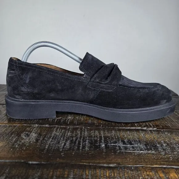 Paul Green Sadie Loafer Womens Size 11 US Platform Heel Shoes Black Suede 8.5 UK