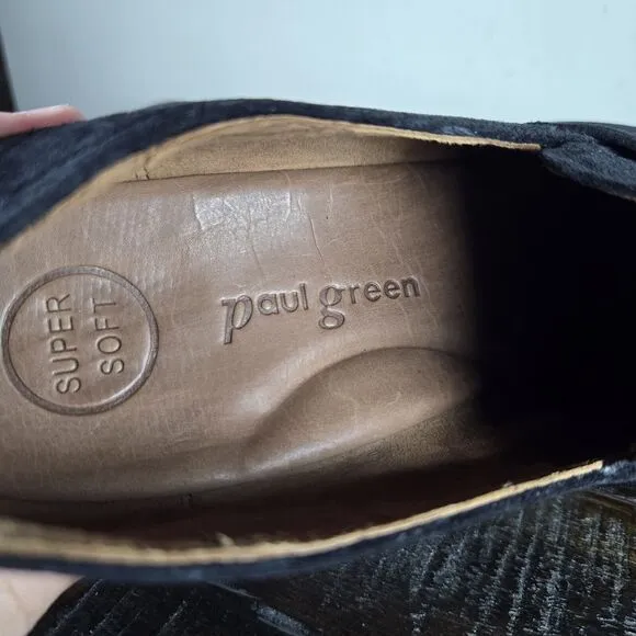 Paul Green Sadie Loafer Womens Size 11 US Platform Heel Shoes Black Suede 8.5 UK