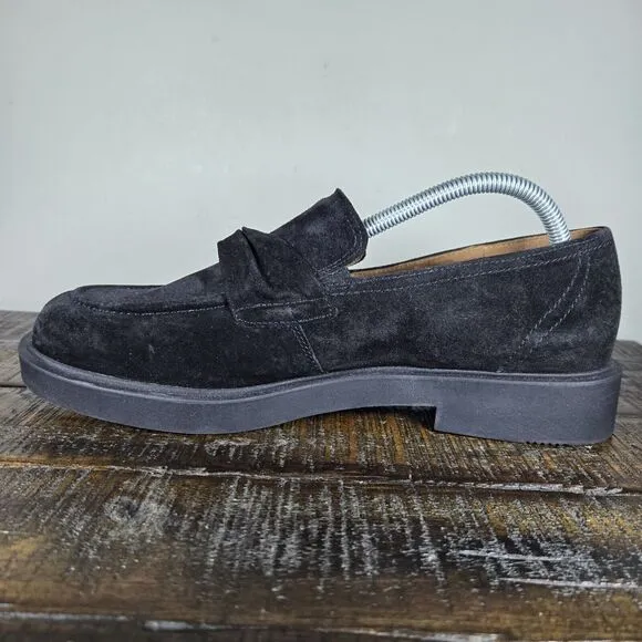 Paul Green Sadie Loafer Womens Size 11 US Platform Heel Shoes Black Suede 8.5 UK
