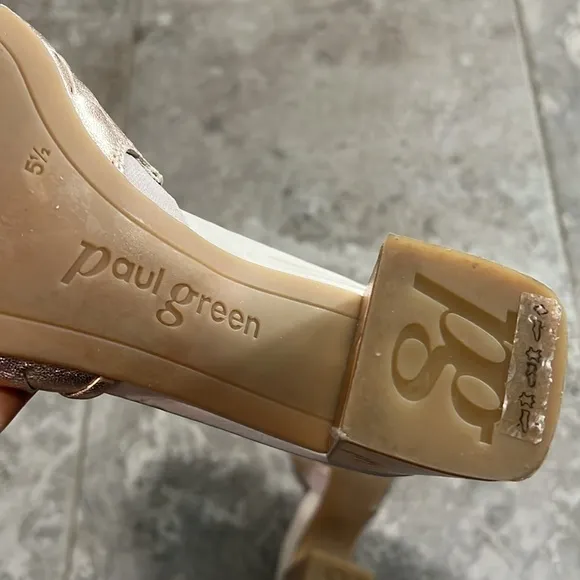 Paul Green Tisha Heel in Rosato Nappa Metallic, Size UK 5.5 US 8 EXCELLENT!