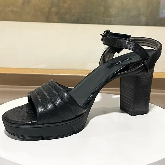 🌹PAUL GREEN🌹Leslie Platform Sandal In Black Leather Size: 7