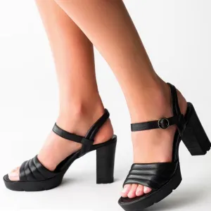 🌹PAUL GREEN🌹Leslie Platform Sandal In Black Leather Size: 7