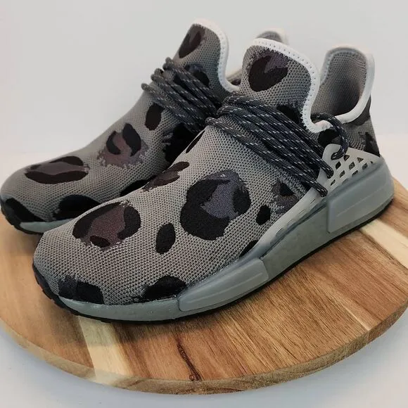 Pharrell x adidas NMD Human Race Animal Print 'Grey' Mens Size 9.5