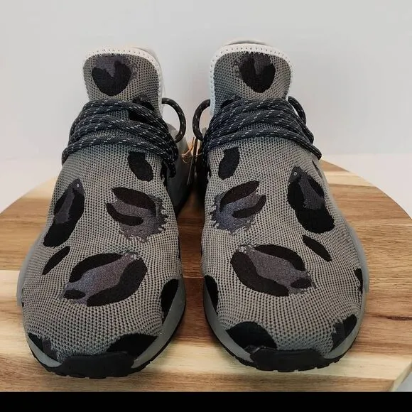 Pharrell x adidas NMD Human Race Animal Print 'Grey' Mens Size 9.5