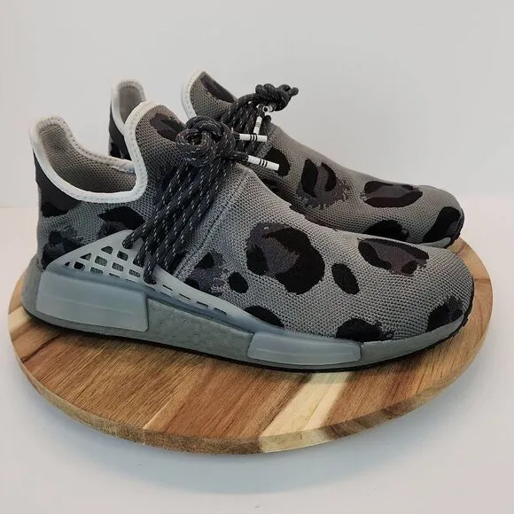 Pharrell x adidas NMD Human Race Animal Print 'Grey' Mens Size 9.5
