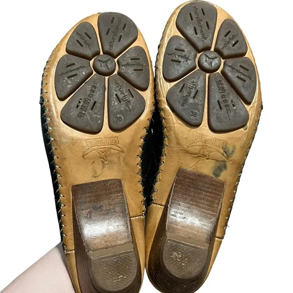 Pikolinos Slip on Shoes Leather Upper Mules One inch Heal Size 38 7.5 US