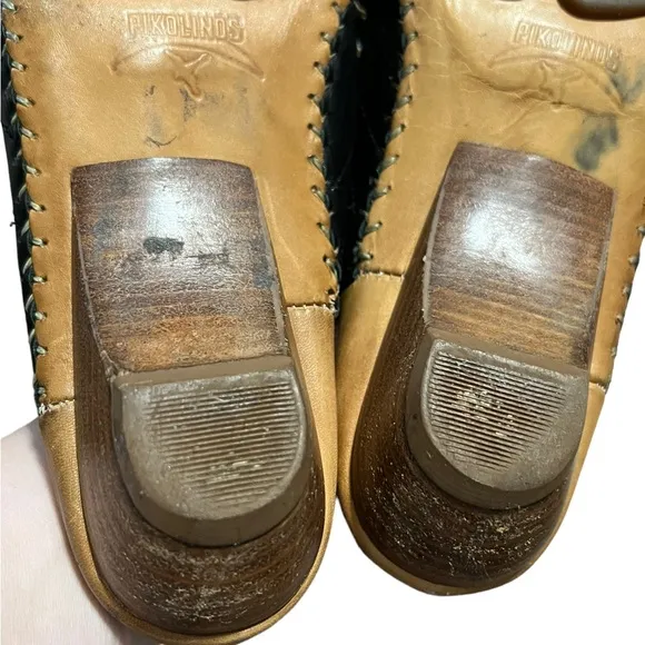 Pikolinos Slip on Shoes Leather Upper Mules One inch Heal Size 38 7.5 US