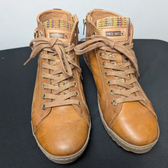 Pikolinos Sneakers Lagos Brown Leather High Top Ankle Shoes