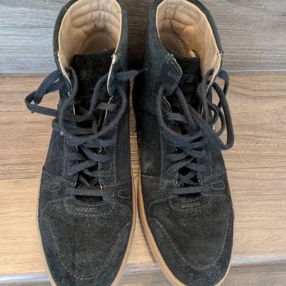 Piloti Black Asphalt Suede Apex Driving High Top Sneakers Shoes Mens Sz 8.5