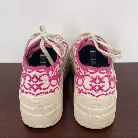 PINKO Greta Love Birds Logo Size 41 Monogram Platform Shoes Msrp $299.99‎