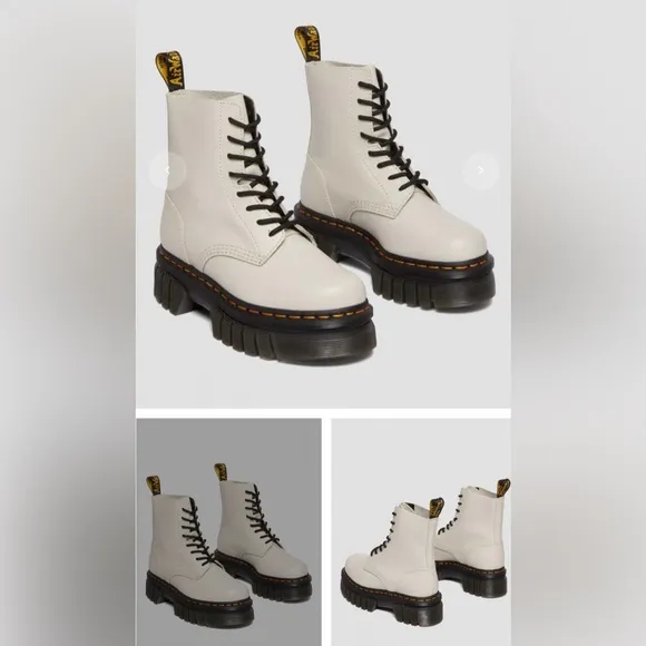PLATFORM BOOTS Dr. Martens Women Audrick Nappa Leather Platform Ankle Boots