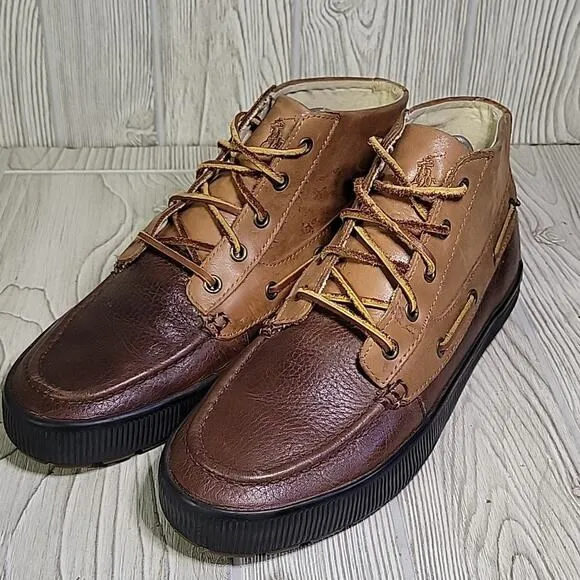 Polo Ralph Lauren Delmont Leather Lace Up Boots Mens Size 9D