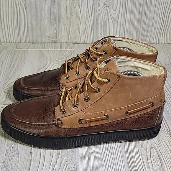 Polo Ralph Lauren Delmont Leather Lace Up Boots Mens Size 9D