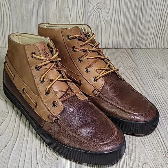 Polo Ralph Lauren Delmont Leather Lace Up Boots Mens Size 9D