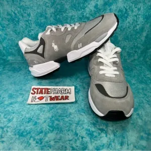 Polo Ralph Lauren Jogger Men’s Gray White Low Top Suede Shoes Sneakers Size 14