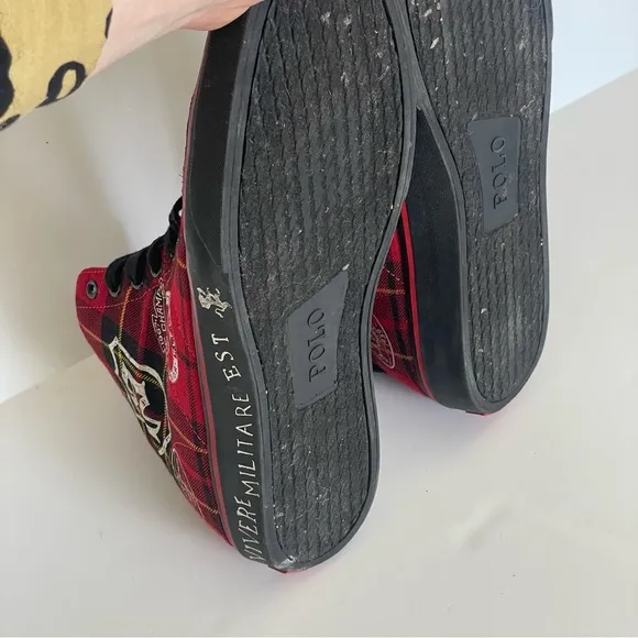 Polo Ralph Lauren Men’s Solomon Downhill Skier Sneakers Plaid High Top 11D