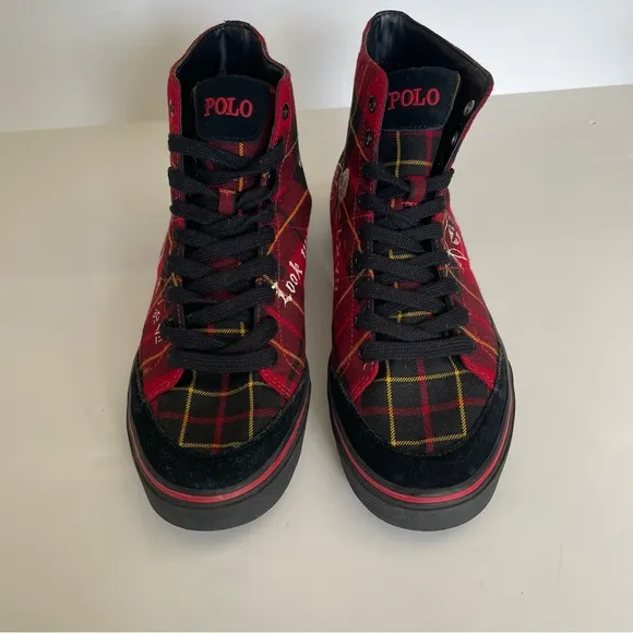 Polo Ralph Lauren Men’s Solomon Downhill Skier Sneakers Plaid High Top 11D