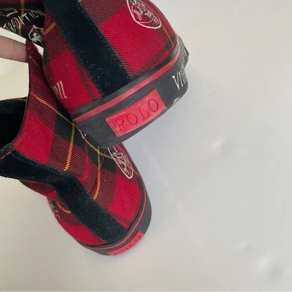 Polo Ralph Lauren Men’s Solomon Downhill Skier Sneakers Plaid High Top 11D