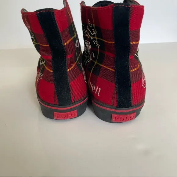 Polo Ralph Lauren Men’s Solomon Downhill Skier Sneakers Plaid High Top 11D
