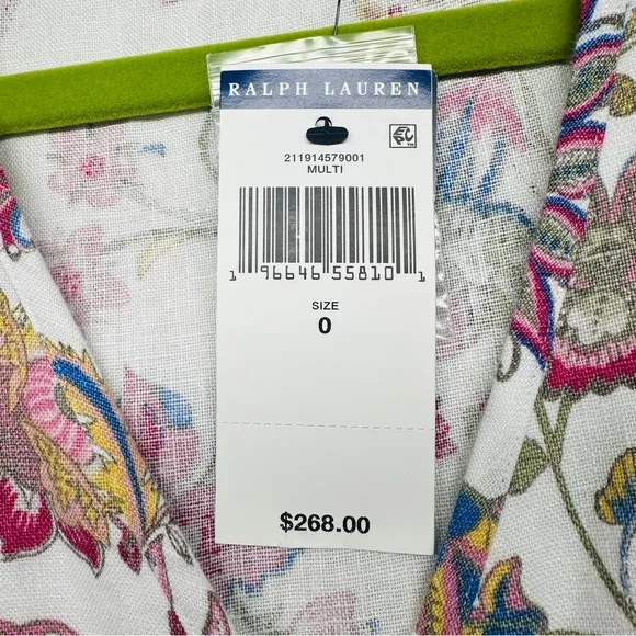 Polo Ralph Lauren Nea Paneled Floral Linen Midi Dress - Multicolor
