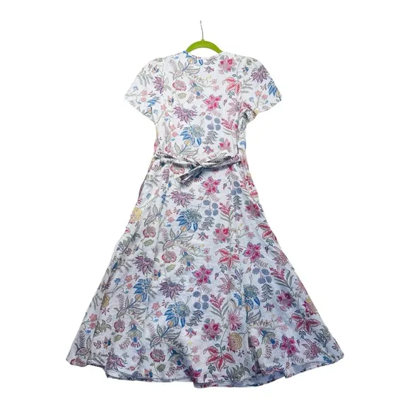 Polo Ralph Lauren Nea Paneled Floral Linen Midi Dress - Multicolor