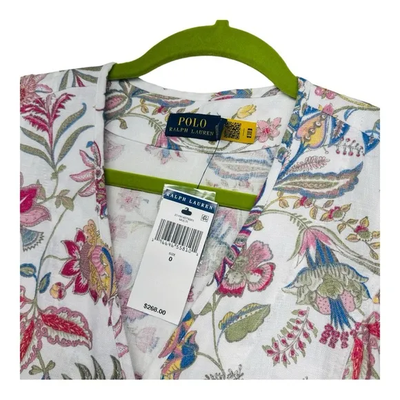 Polo Ralph Lauren Nea Paneled Floral Linen Midi Dress - Multicolor