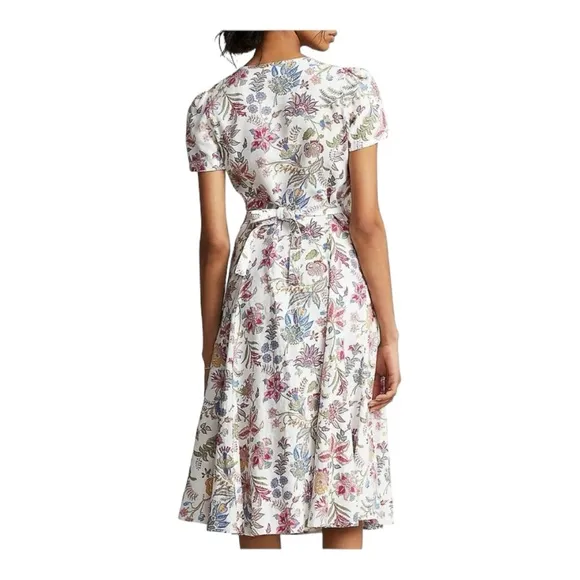 Polo Ralph Lauren Nea Paneled Floral Linen Midi Dress - Multicolor