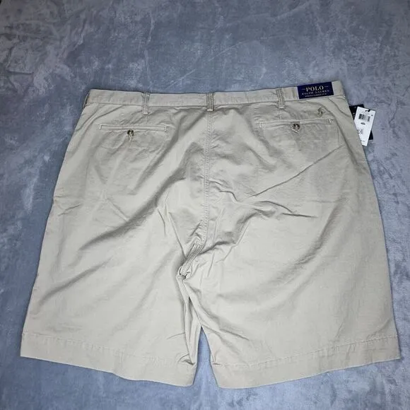 Polo Ralph Lauren Mens 48B Shorts Beige Chino Stretch Cotton Twill Casual Preppy