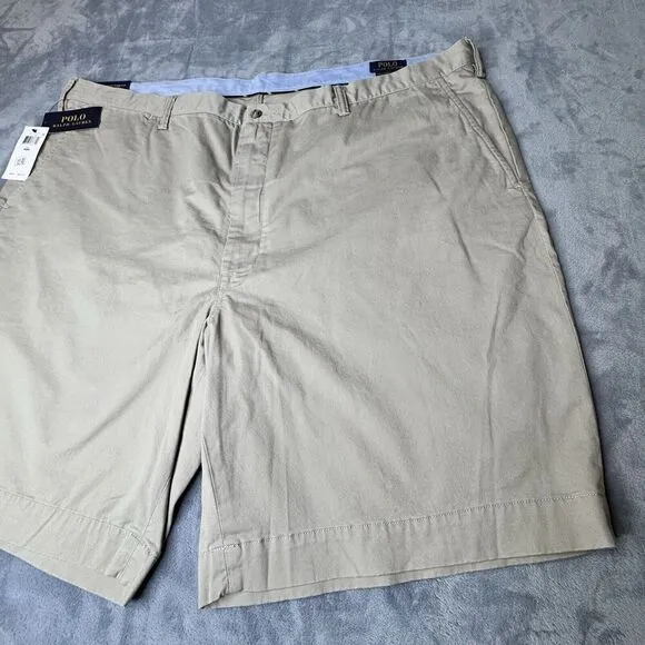 Polo Ralph Lauren Mens 48B Shorts Beige Chino Stretch Cotton Twill Casual Preppy