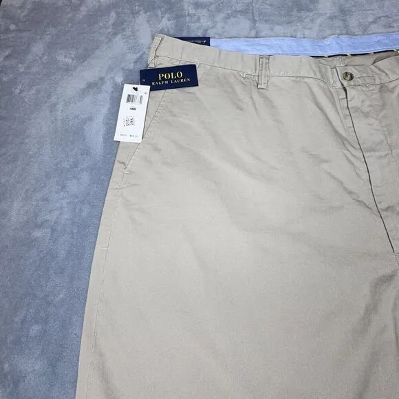 Polo Ralph Lauren Mens 48B Shorts Beige Chino Stretch Cotton Twill Casual Preppy