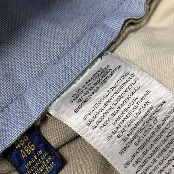 Polo Ralph Lauren Mens 48B Shorts Beige Chino Stretch Cotton Twill Casual Preppy