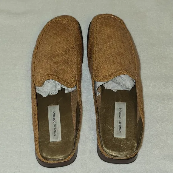 PONS‎ QUINTANA for BERGDORF GOODMAN Womens Leather Mule Slides Sandals 38 / US 8